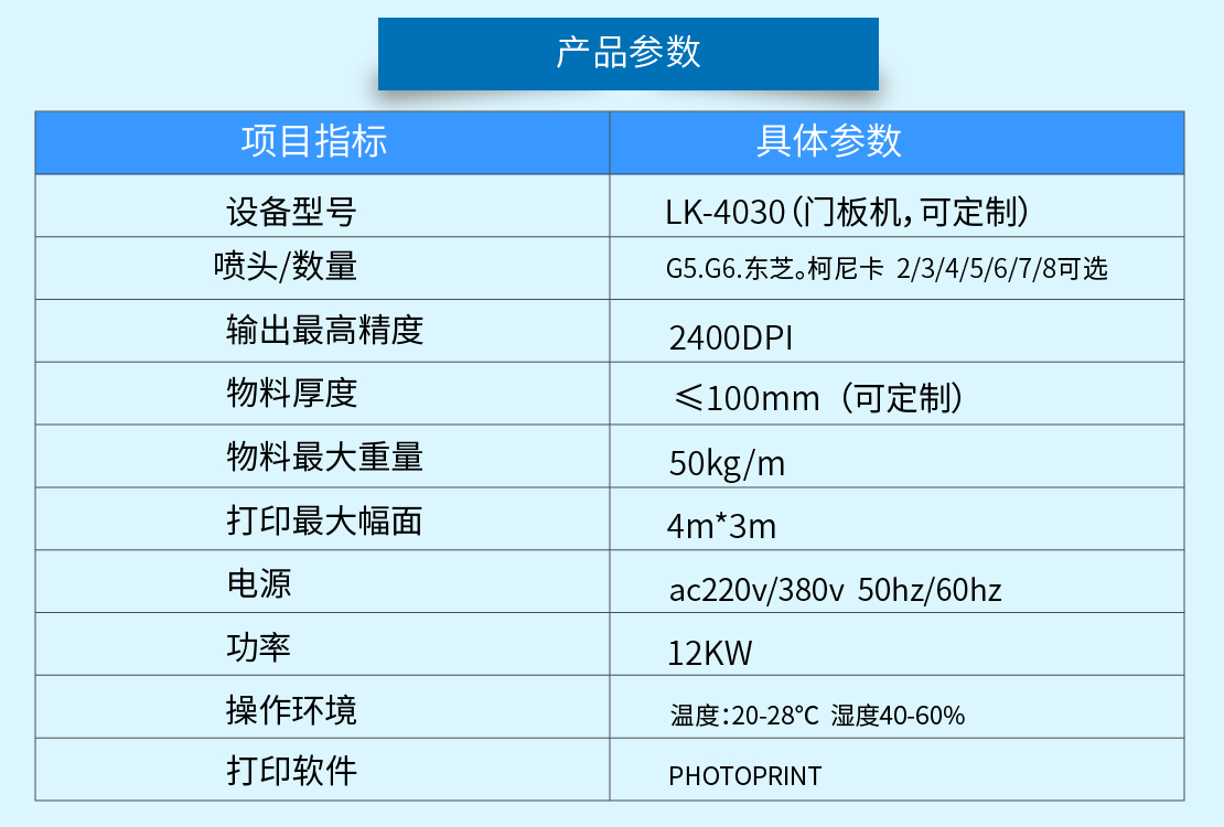 木板打印機參數(shù)